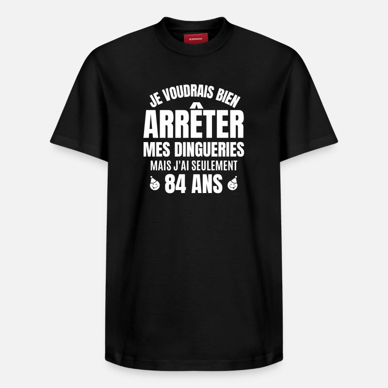 anniversaire 84 ans, anniversaire - T-shirt unisexe décontracté en coton Supima – de SPREAD - noir
