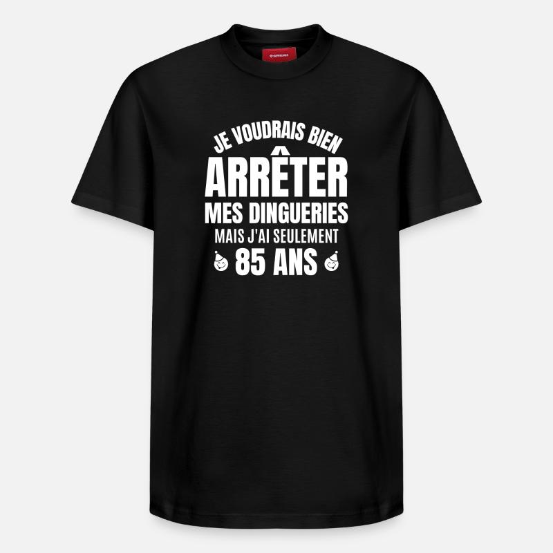 anniversaire 85 ans, anniversaire - T-shirt unisexe décontracté en coton Supima – de SPREAD - noir
