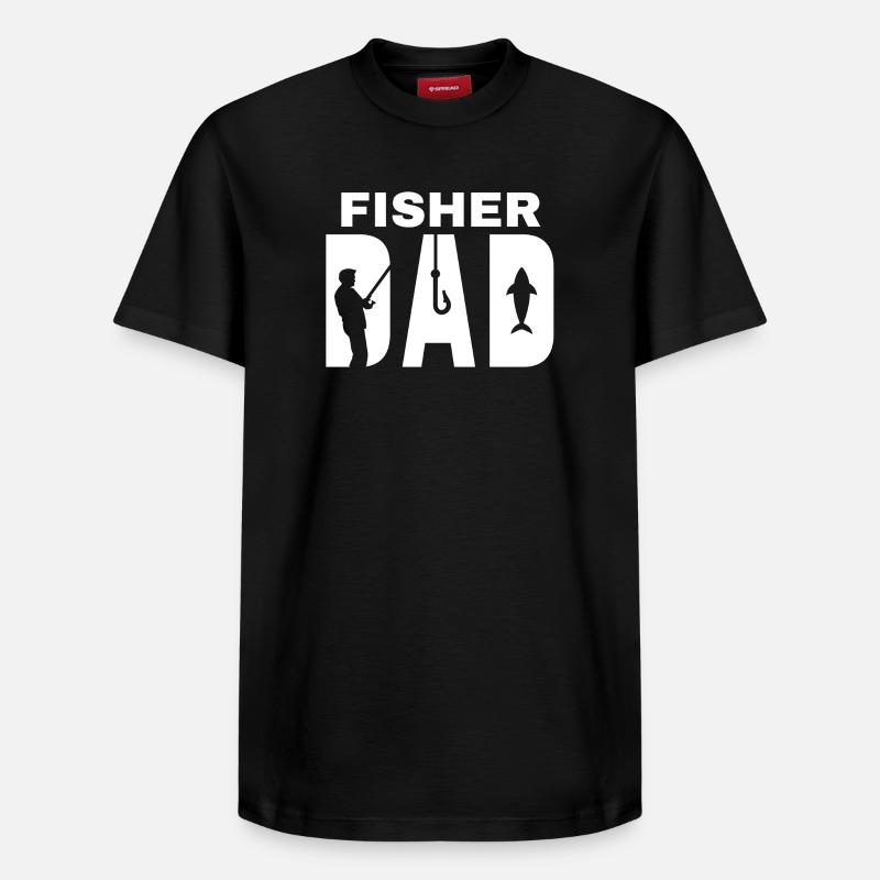pêche, pêcheur, fan de pêche - T-shirt unisexe décontracté en coton Supima – de SPREAD - noir