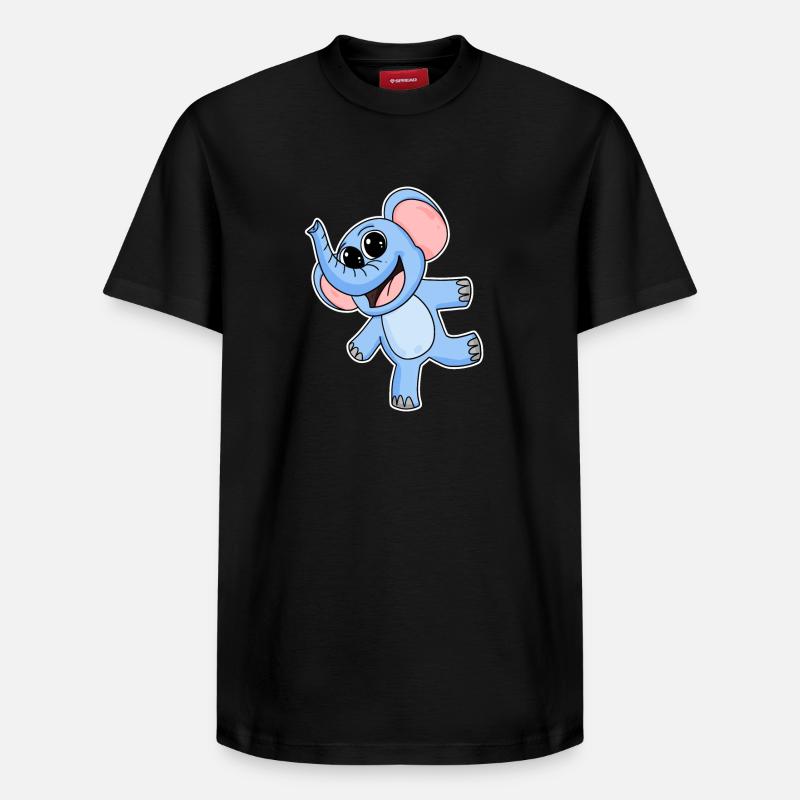 Éléphant - T-shirt unisexe décontracté en coton Supima – de SPREAD - noir