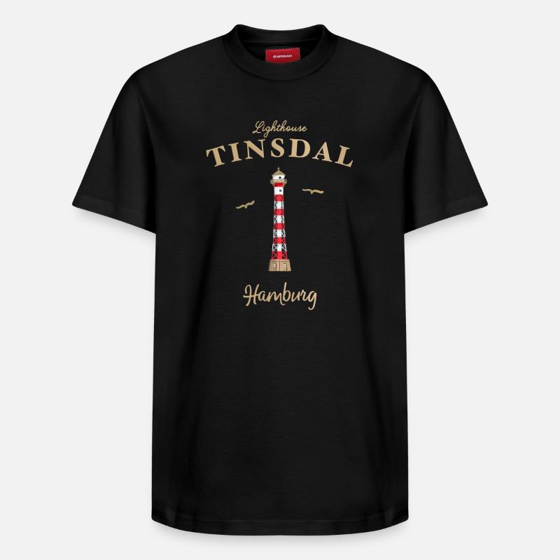 Phare de Hambourg Linsdal, Allemagne - T-shirt unisexe décontracté en coton Supima – de SPREAD - noir