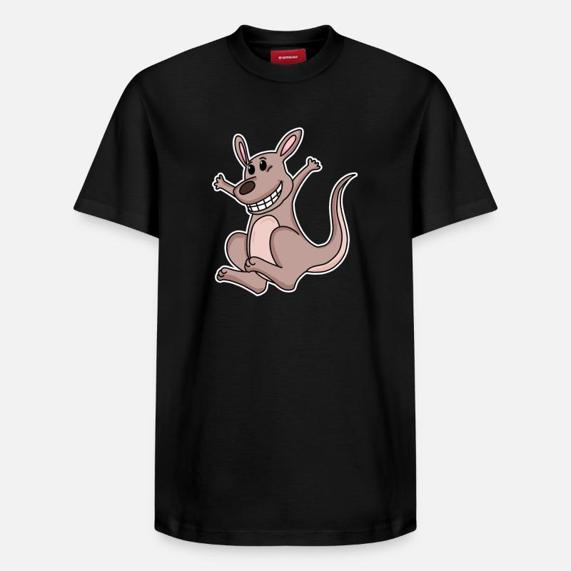 Kangourou - T-shirt unisexe décontracté en coton Supima – de SPREAD - noir