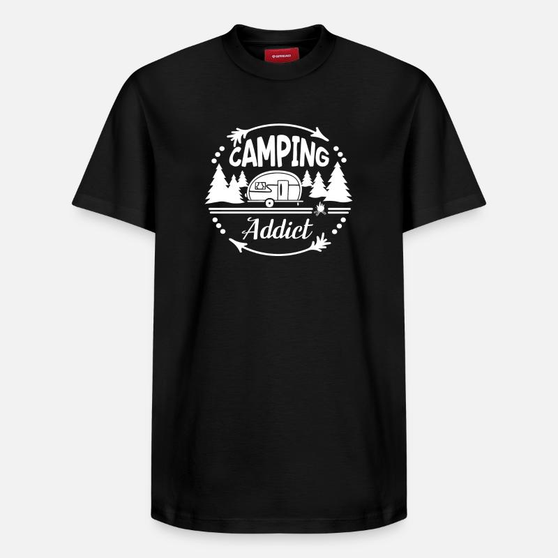 camping addict - T-shirt unisexe décontracté en coton Supima – de SPREAD - noir