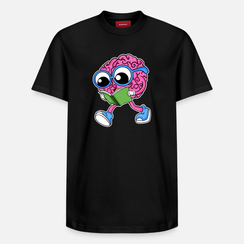 Lecture du cerveau - T-shirt unisexe décontracté en coton Supima – de SPREAD - noir