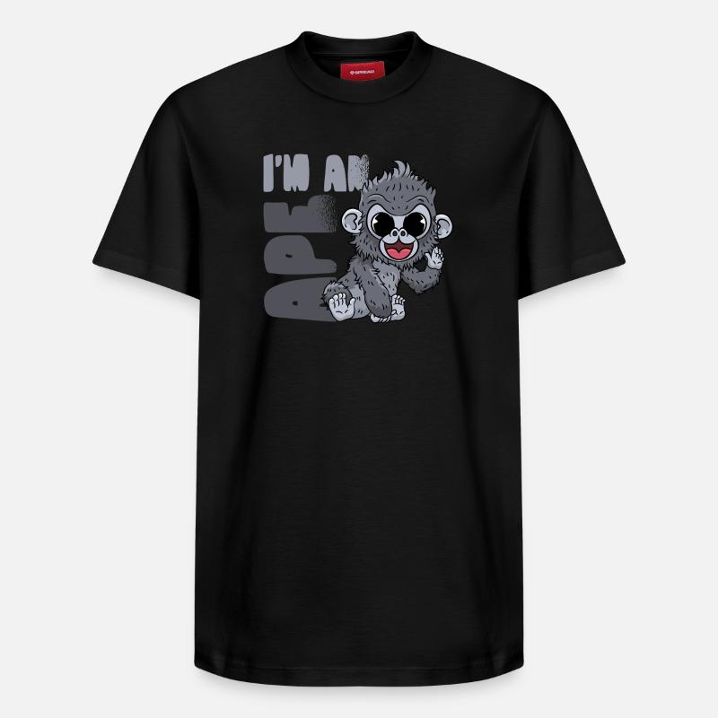 Gorille Singe - T-shirt unisexe décontracté en coton Supima – de SPREAD - noir