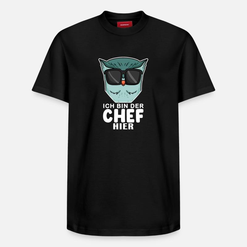 Cool Eule Chef - Relaxed Unisex Supima Cotton T-Shirt – von SPREAD - Schwarz