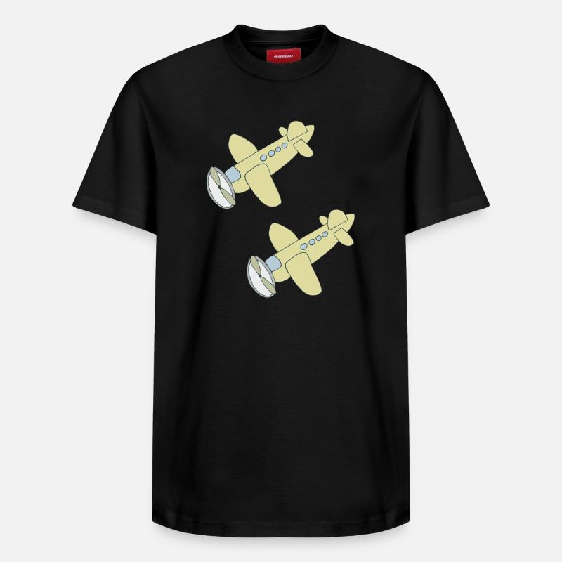 Avion 2x - T-shirt unisexe décontracté en coton Supima – de SPREAD - noir