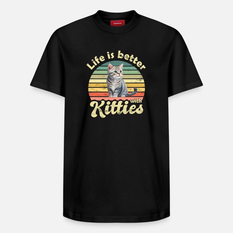 Chats - T-shirt unisexe décontracté en coton Supima – de SPREAD - noir