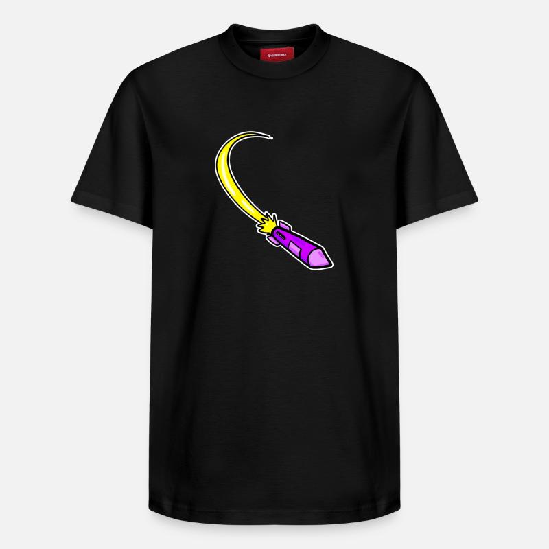 Fusée violette - T-shirt unisexe décontracté en coton Supima – de SPREAD - noir
