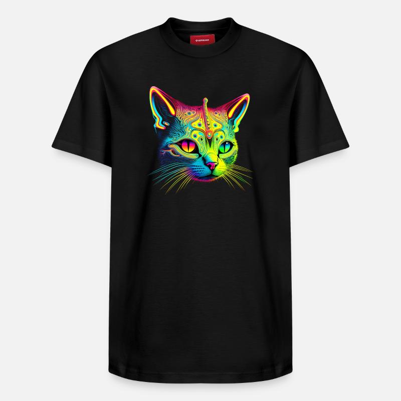 Chat extraterrestre - T-shirt unisexe décontracté en coton Supima – de SPREAD - noir