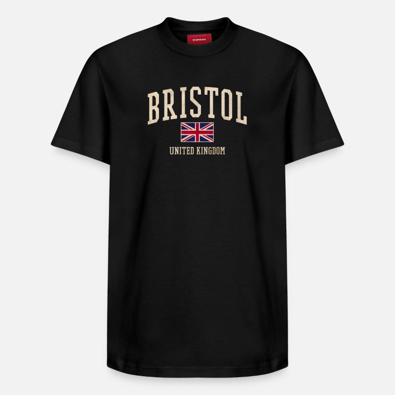 Bristol Royaume-Uni - T-shirt unisexe décontracté en coton Supima – de SPREAD - noir