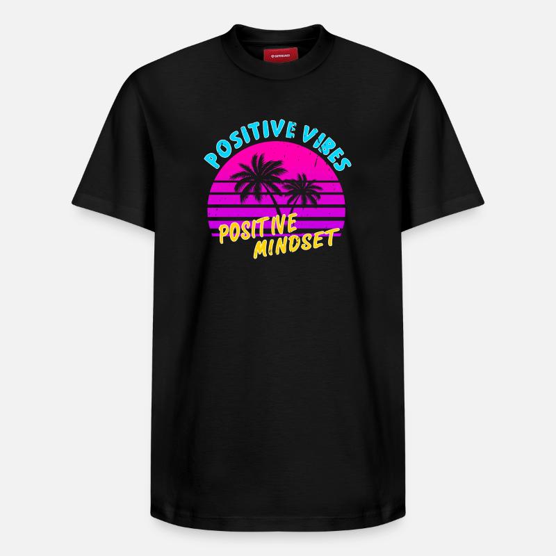 positif Vibrations positives - T-shirt unisexe décontracté en coton Supima – de SPREAD - noir