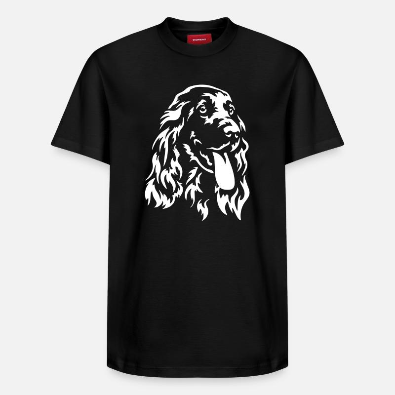 Cocker Spaniel Kopf "Black Edition" - Relaxed Unisex Supima Cotton T-Shirt – von SPREAD - Schwarz