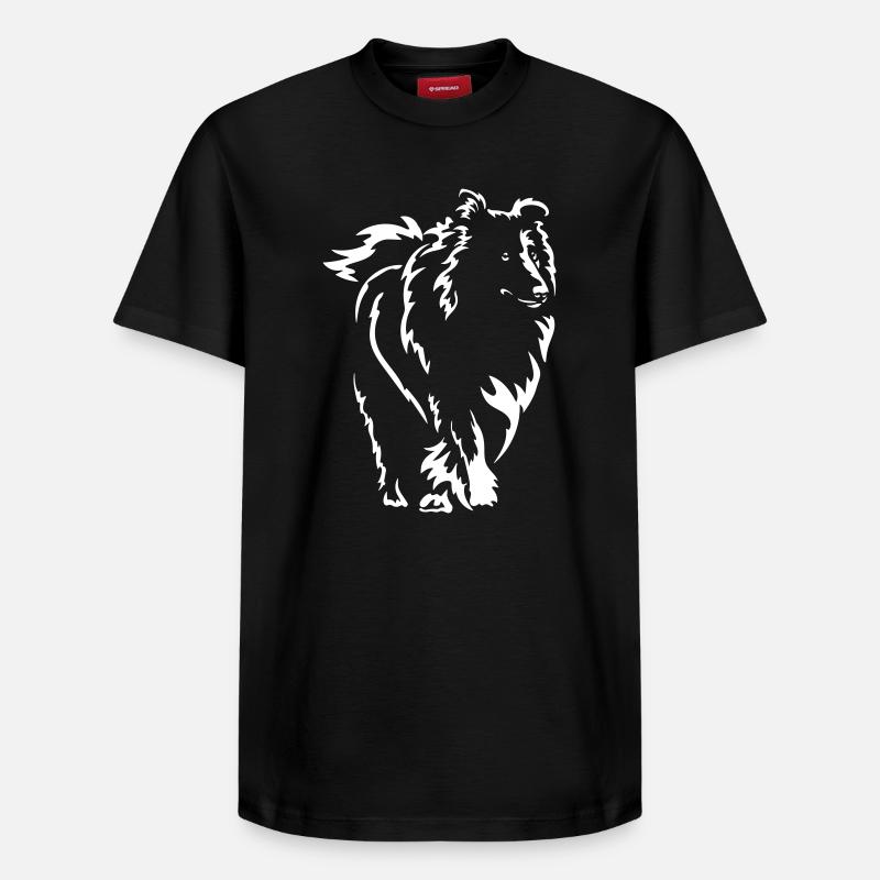 Collie « Édition Noire » - T-shirt unisexe décontracté en coton Supima – de SPREAD - noir