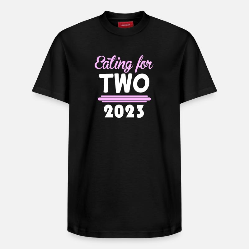 Grossesse Gémeaux 2023 - T-shirt unisexe décontracté en coton Supima – de SPREAD - noir