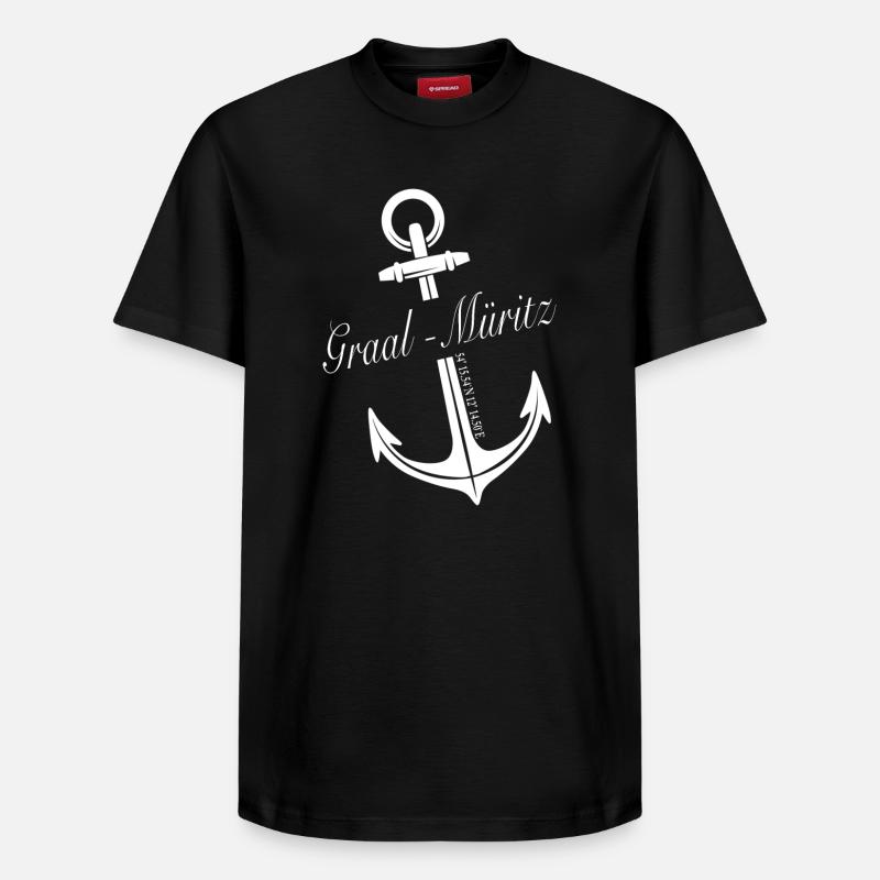 Graal-Müritz - Relaxed Unisex Supima Cotton T-Shirt – von SPREAD - Schwarz