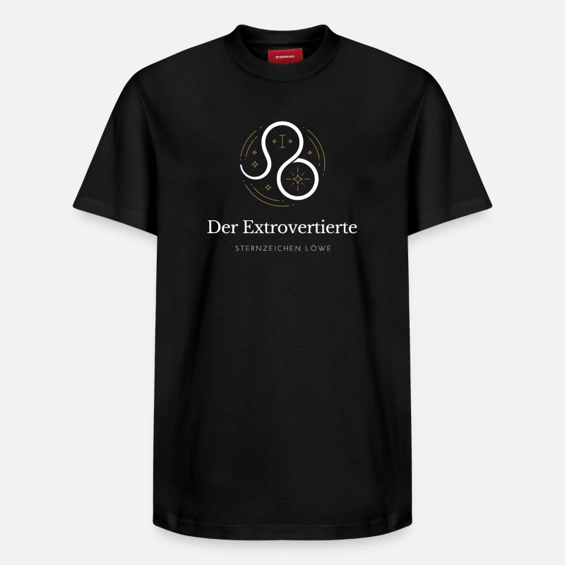 Der Extrovertierte - Sternzeichen Löwe - Relaxed Unisex Supima Cotton T-Shirt – von SPREAD - Schwarz