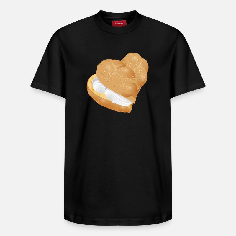 Mit Sahne gefülltes Windbeutel Herz - Relaxed Unisex Supima Cotton T-Shirt – von SPREAD - Schwarz