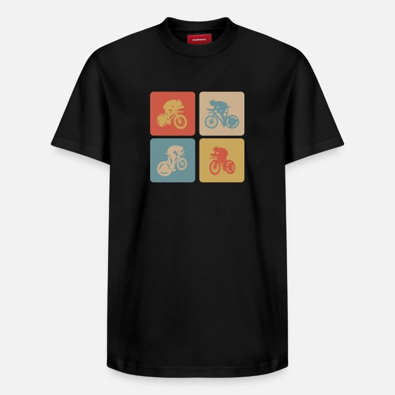 Conception de vélo de route - T-shirt unisexe décontracté en coton Supima – de SPREAD - noir