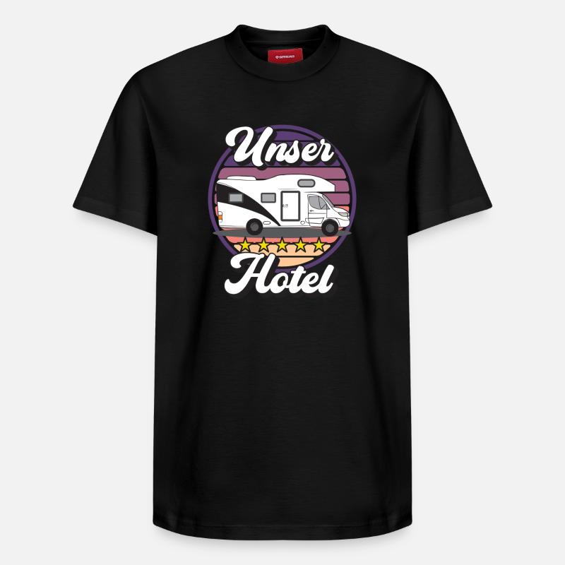 Campingplatzimpressionen: Wohnmobil Design - Relaxed Unisex Supima Cotton T-Shirt – von SPREAD - Schwarz