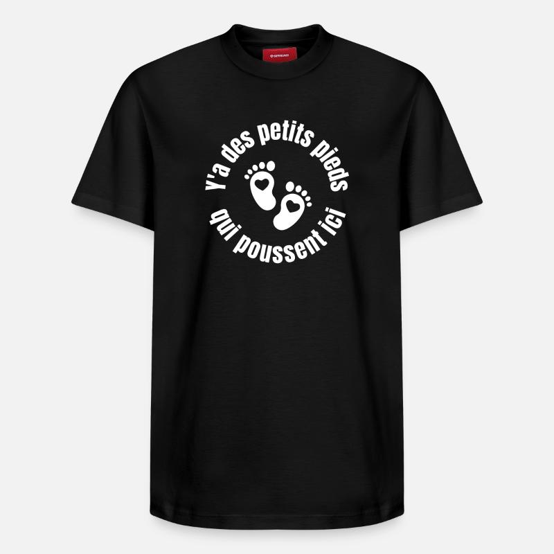 bébé, future maman, enceinte, naissance - T-shirt unisexe décontracté en coton Supima – de SPREAD - noir