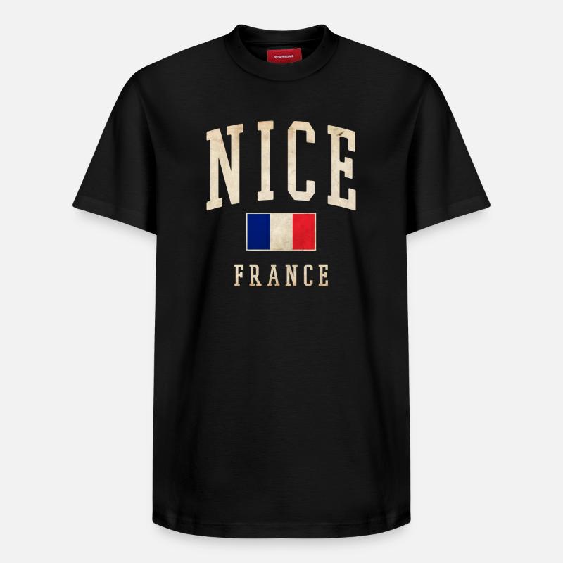 Beau drapeau français - T-shirt unisexe décontracté en coton Supima – de SPREAD - noir