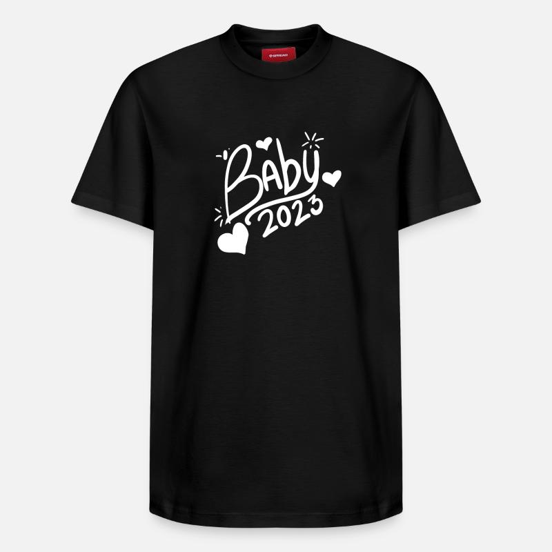 Bébé 2023 - Naissance enceinte - T-shirt unisexe décontracté en coton Supima – de SPREAD - noir