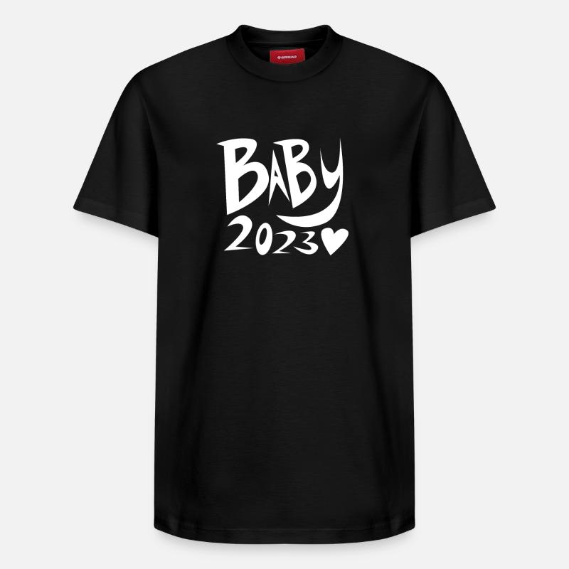 Bébé 2023 - Naissance enceinte - T-shirt unisexe décontracté en coton Supima – de SPREAD - noir