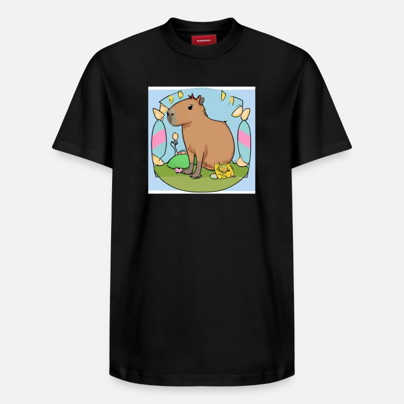 Capybara de Pâques - T-shirt unisexe décontracté en coton Supima – de SPREAD - noir
