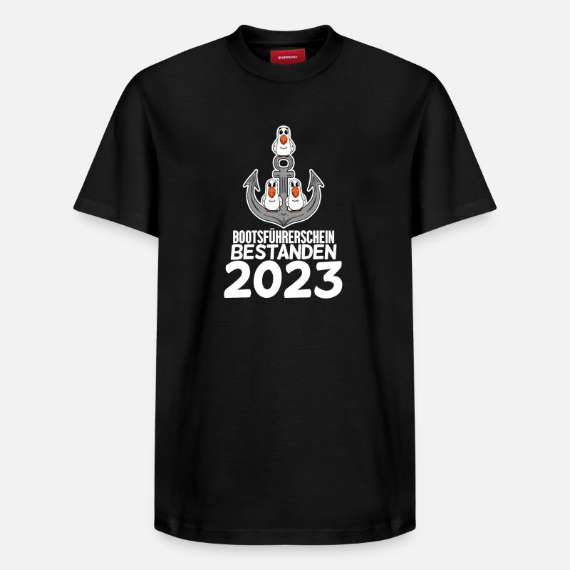 Bootsführerschein 2023 - Relaxed Unisex Supima Cotton T-Shirt – von SPREAD - Schwarz