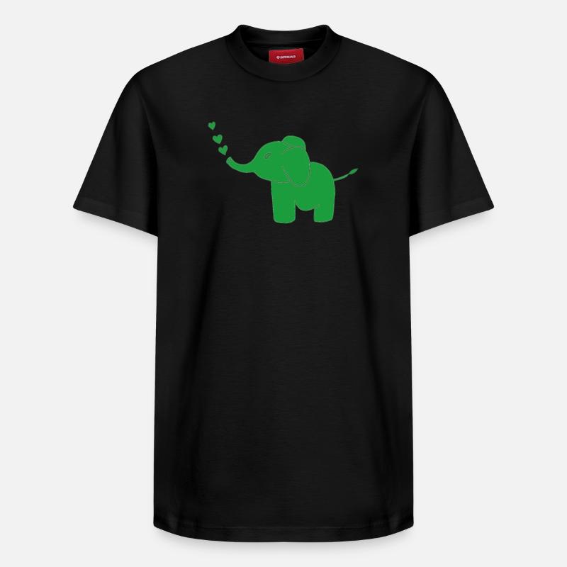 Vert éléphant - T-shirt unisexe décontracté en coton Supima – de SPREAD - noir