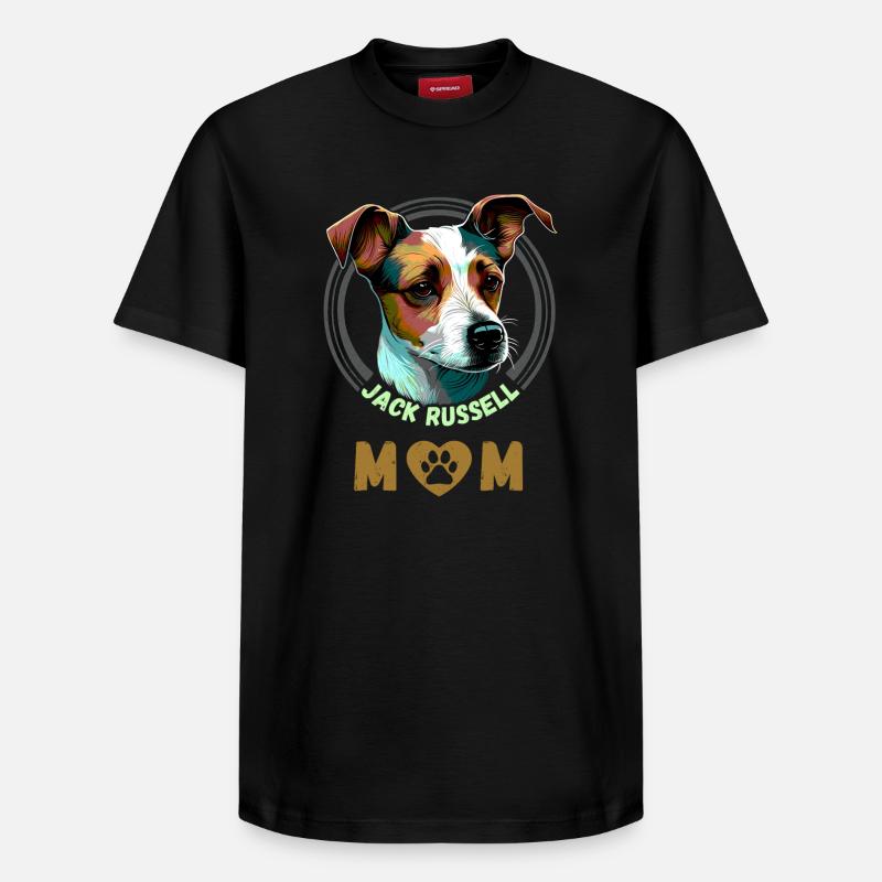 Jack Russell Mom - T-shirt unisexe décontracté en coton Supima – de SPREAD - noir