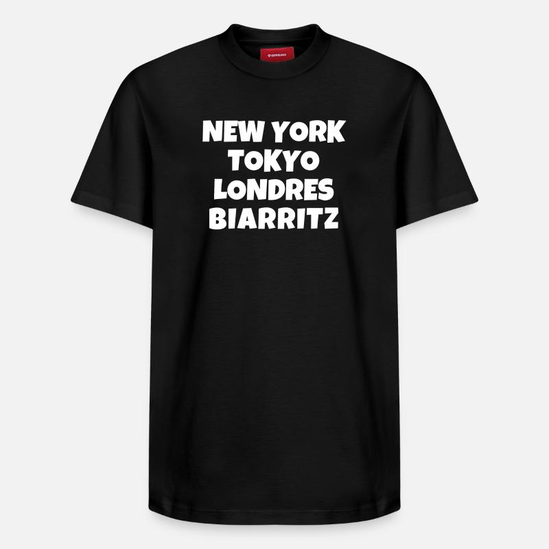 Biarritz, Basque, Pays Basque - T-shirt unisexe décontracté en coton Supima – de SPREAD - noir