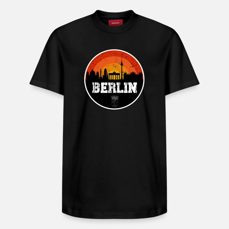 Berlin Skyline Original - Relaxed Unisex Supima Cotton T-Shirt – von SPREAD - Schwarz