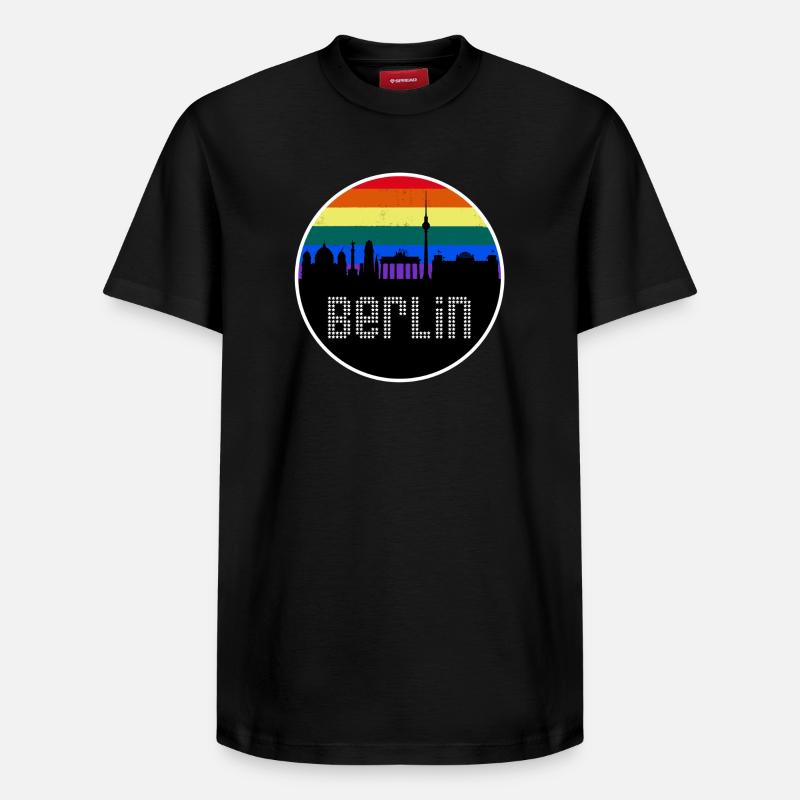 Berlin Skyline Arc-en-ciel - T-shirt unisexe décontracté en coton Supima – de SPREAD - noir