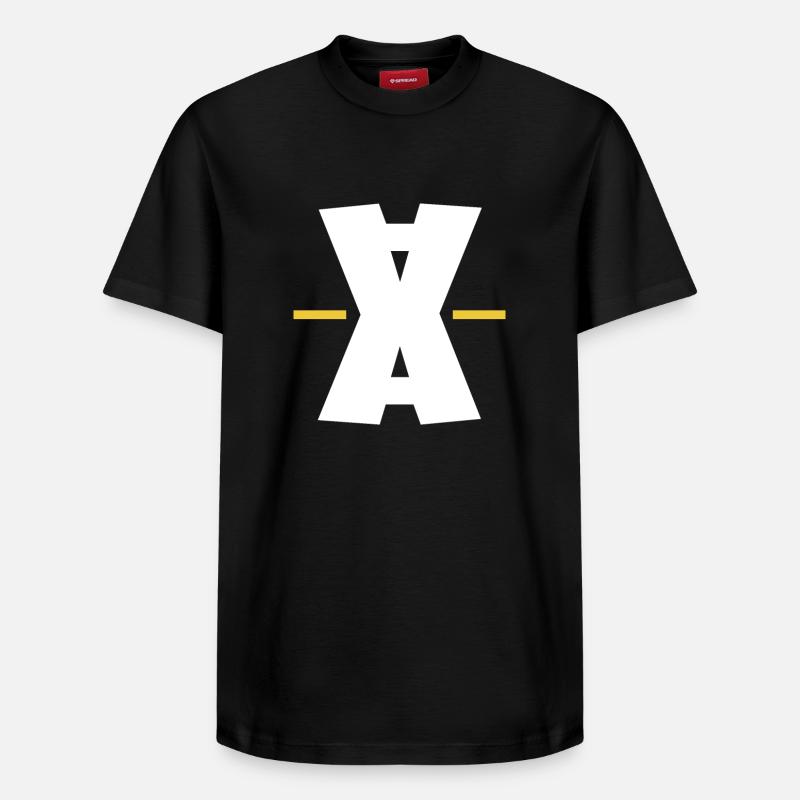 Digitale Kunst mit Doppel-X-Strich - Relaxed Unisex Supima Cotton T-Shirt – von SPREAD - Schwarz