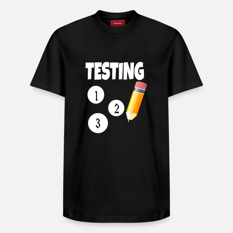Test 123 avec un crayon - T-shirt unisexe décontracté en coton Supima – de SPREAD - noir