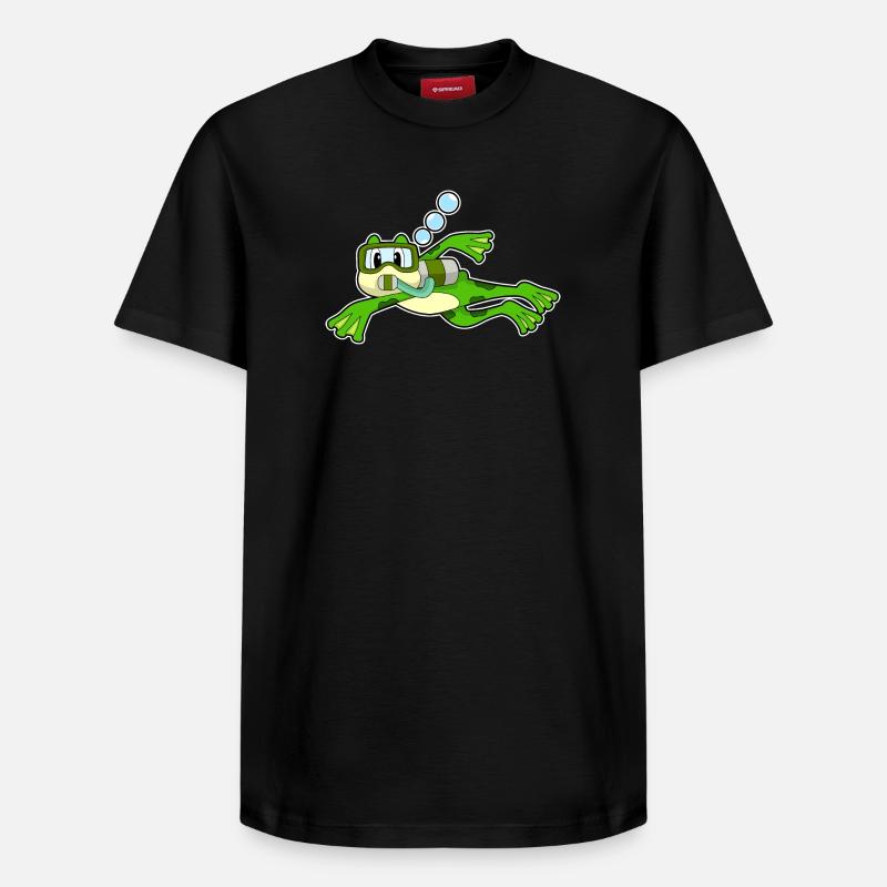 Bouteille d’oxygène Frog Diver - T-shirt unisexe décontracté en coton Supima – de SPREAD - noir