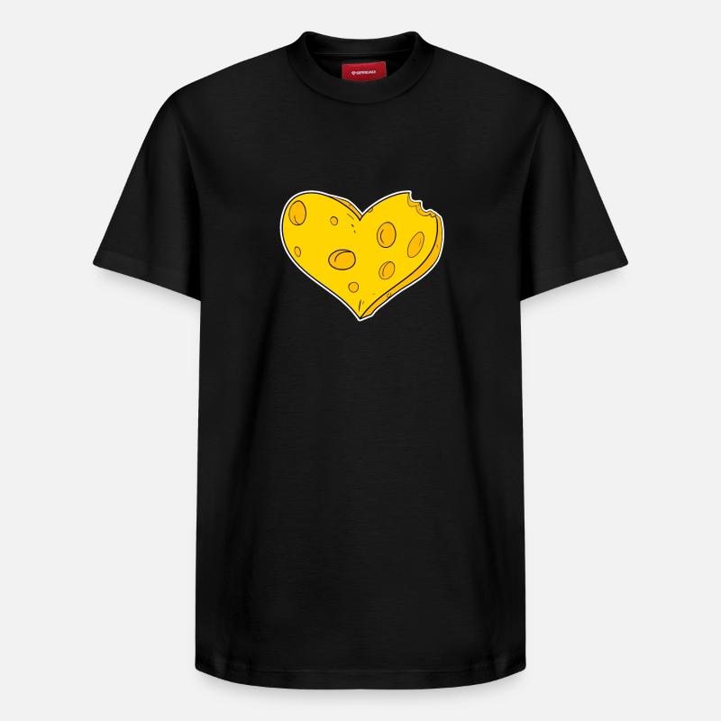 Cœur de fromage - T-shirt unisexe décontracté en coton Supima – de SPREAD - noir