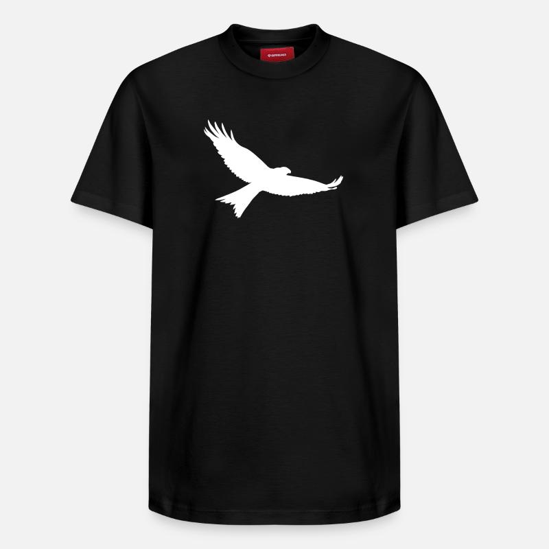Oiseau de proie en blanc - T-shirt unisexe décontracté en coton Supima – de SPREAD - noir