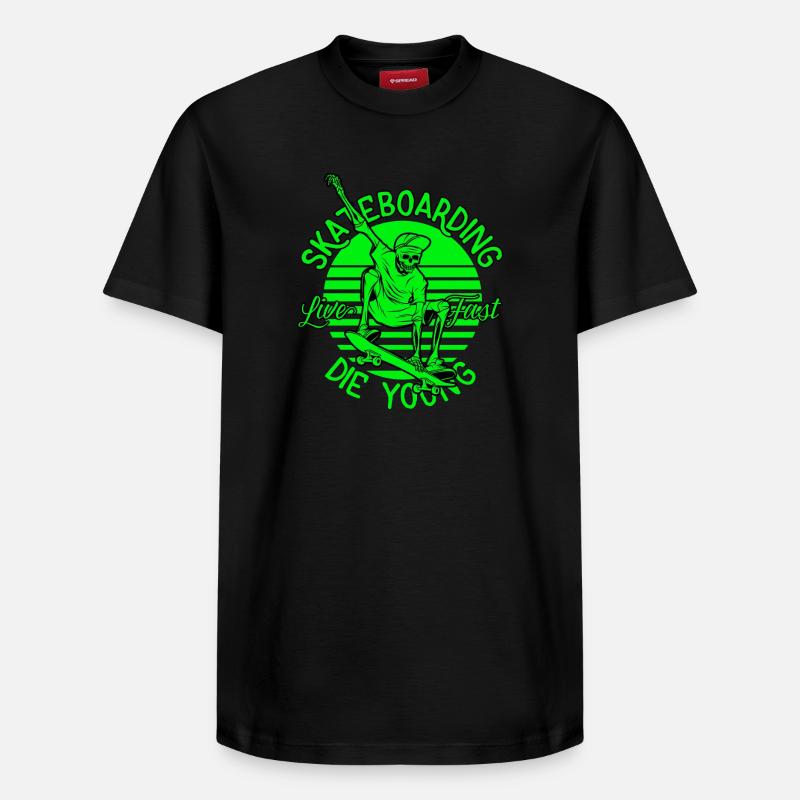 skate, skateboard, skateboarding - T-shirt unisexe décontracté en coton Supima – de SPREAD - noir