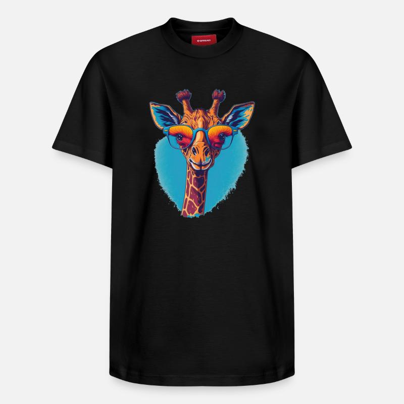 Giraffe mit Durchblick - Relaxed Unisex Supima Cotton T-Shirt – von SPREAD - Schwarz