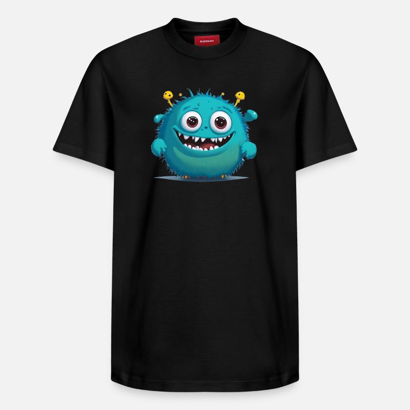 Petit monstre bleu - T-shirt unisexe décontracté en coton Supima – de SPREAD - noir