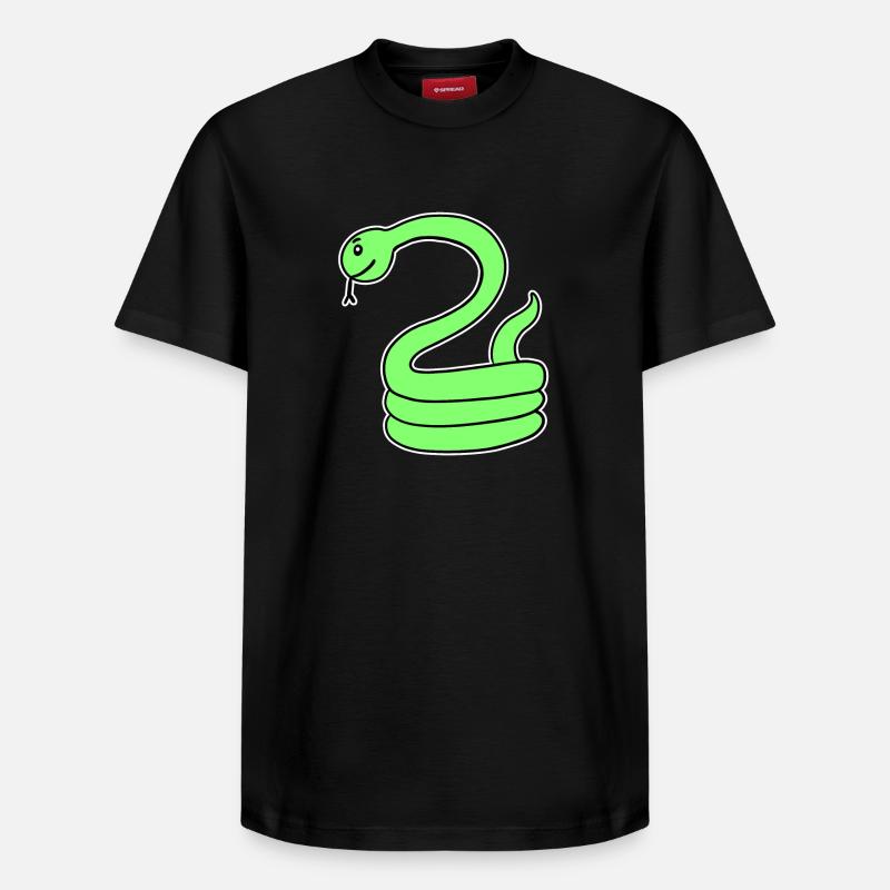 Serpent - Serpent vert - T-shirt unisexe décontracté en coton Supima – de SPREAD - noir