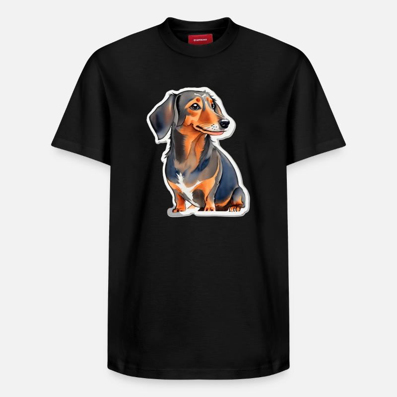 Teckel - T-shirt unisexe décontracté en coton Supima – de SPREAD - noir