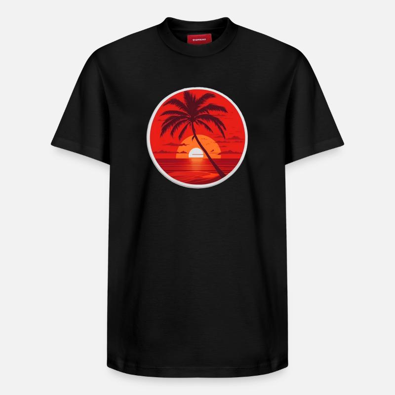 Coucher de soleil - T-shirt unisexe décontracté en coton Supima – de SPREAD - noir