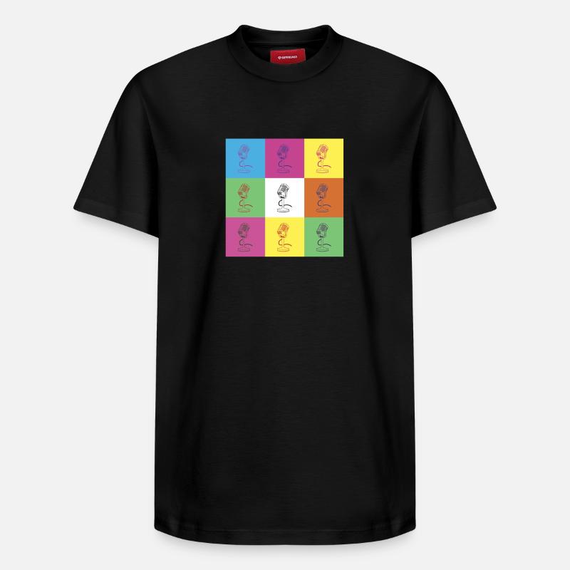 Conception du microphone - T-shirt unisexe décontracté en coton Supima – de SPREAD - noir