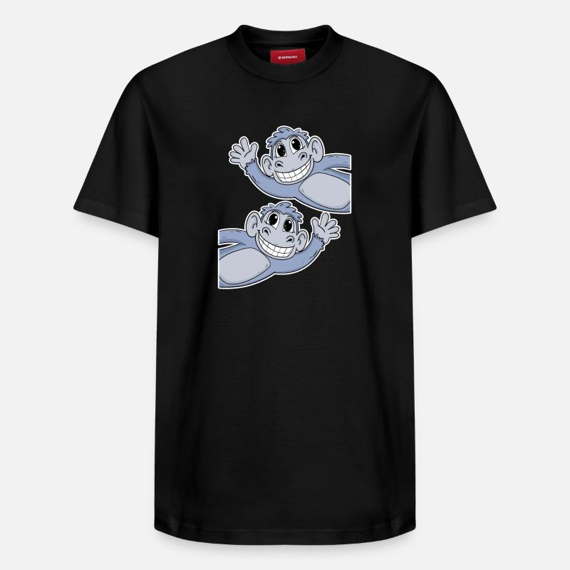 Singe Singe - T-shirt unisexe décontracté en coton Supima – de SPREAD - noir