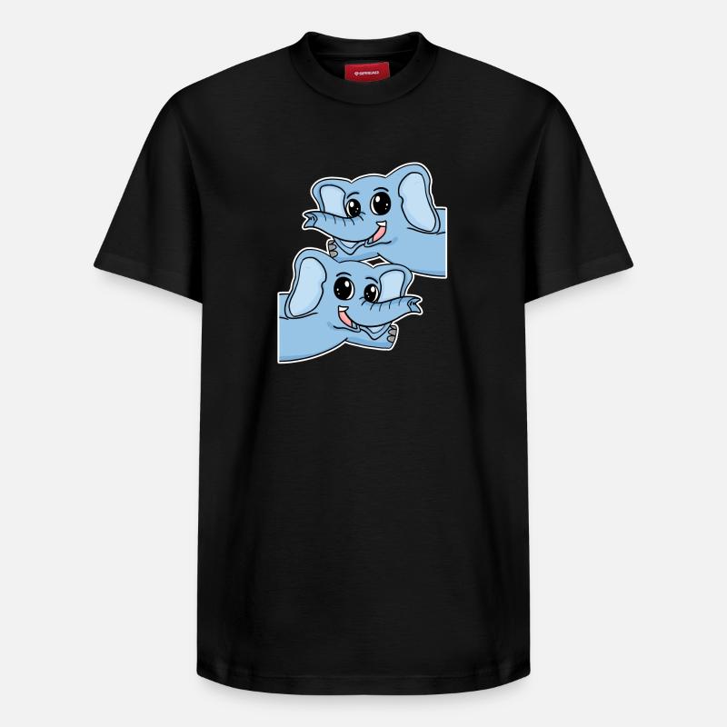 Éléphant éléphant - T-shirt unisexe décontracté en coton Supima – de SPREAD - noir