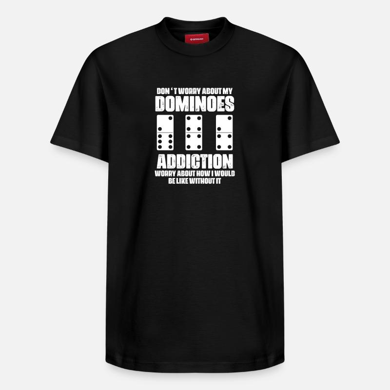 Conception de domino - T-shirt unisexe décontracté en coton Supima – de SPREAD - noir
